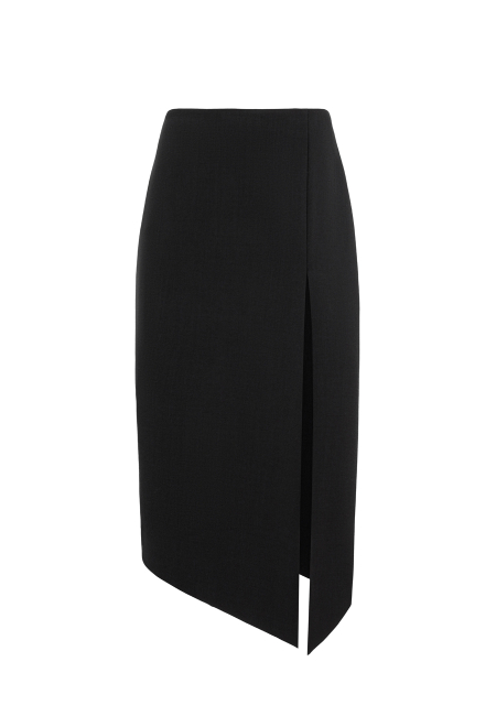 Tulip midi slit skirt in black / 4