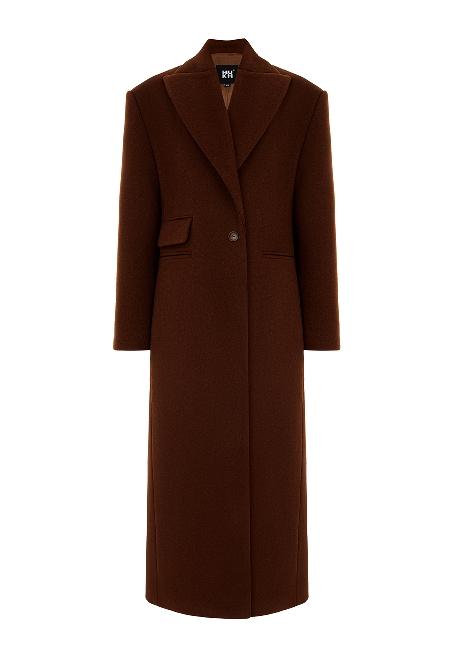 Darcy fitted wool and cashmere coat in rust / 7