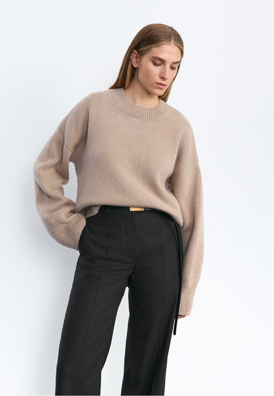 Wool sweater in beige / 0