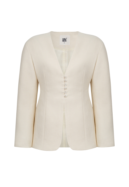 Deva fitted blazer in milky white / 7