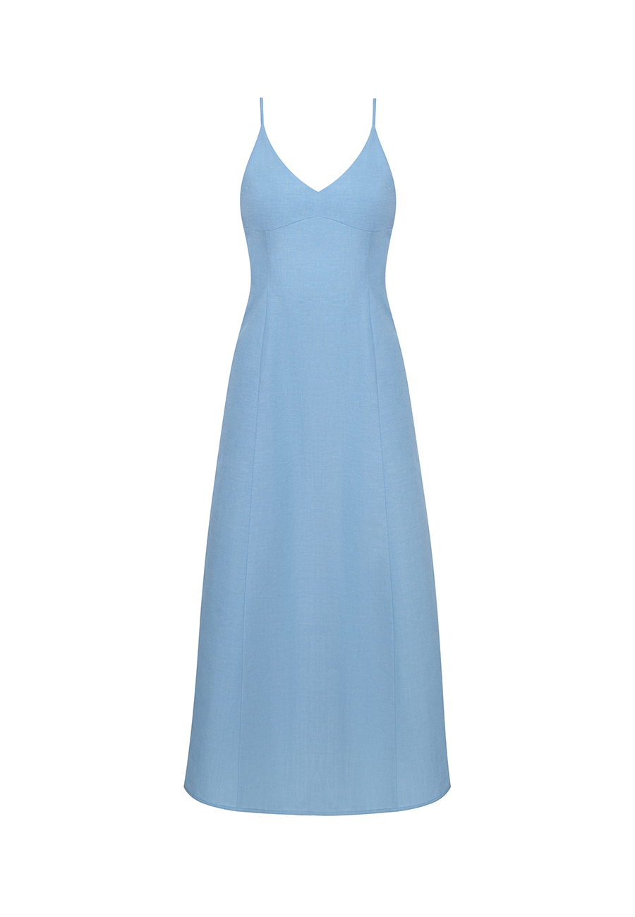 Alma denim dress in sky blue / 5