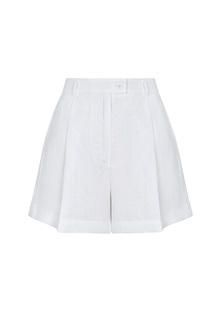 Leon linen shorts in white / 4
