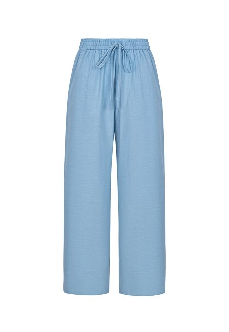 Cropped denim pants in sky blue / 4