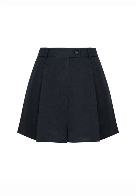 Leon linen shorts in black / 4