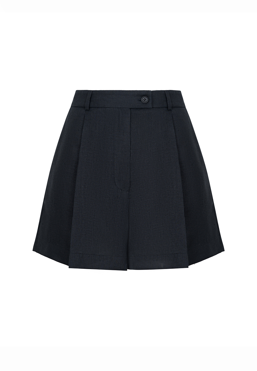 Leon linen shorts in black / 4