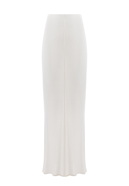 Knitted godet skirt in cream / 4