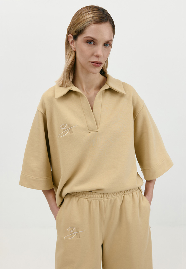 Polo shirt in buttery cream