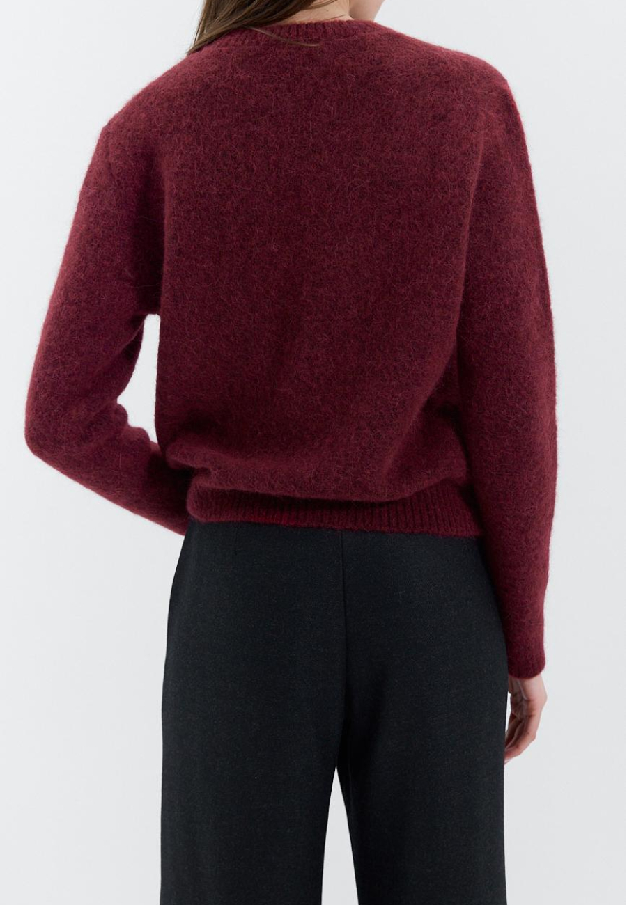 Alpaca wool jumper in burgundy / 4