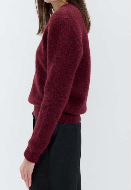 Alpaca wool jumper in burgundy / 3