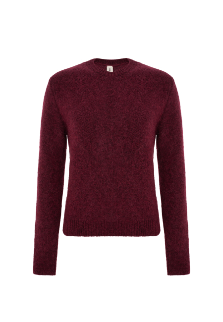 Alpaca wool jumper in burgundy / 5
