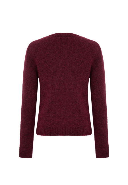Alpaca wool jumper in burgundy / 6
