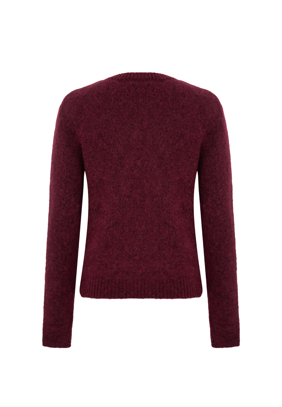 Alpaca wool jumper in burgundy / 6